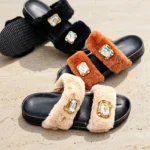 Double strap stylish slides