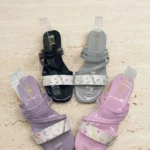 Grey print sandals