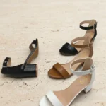Simple ankle strap block heel