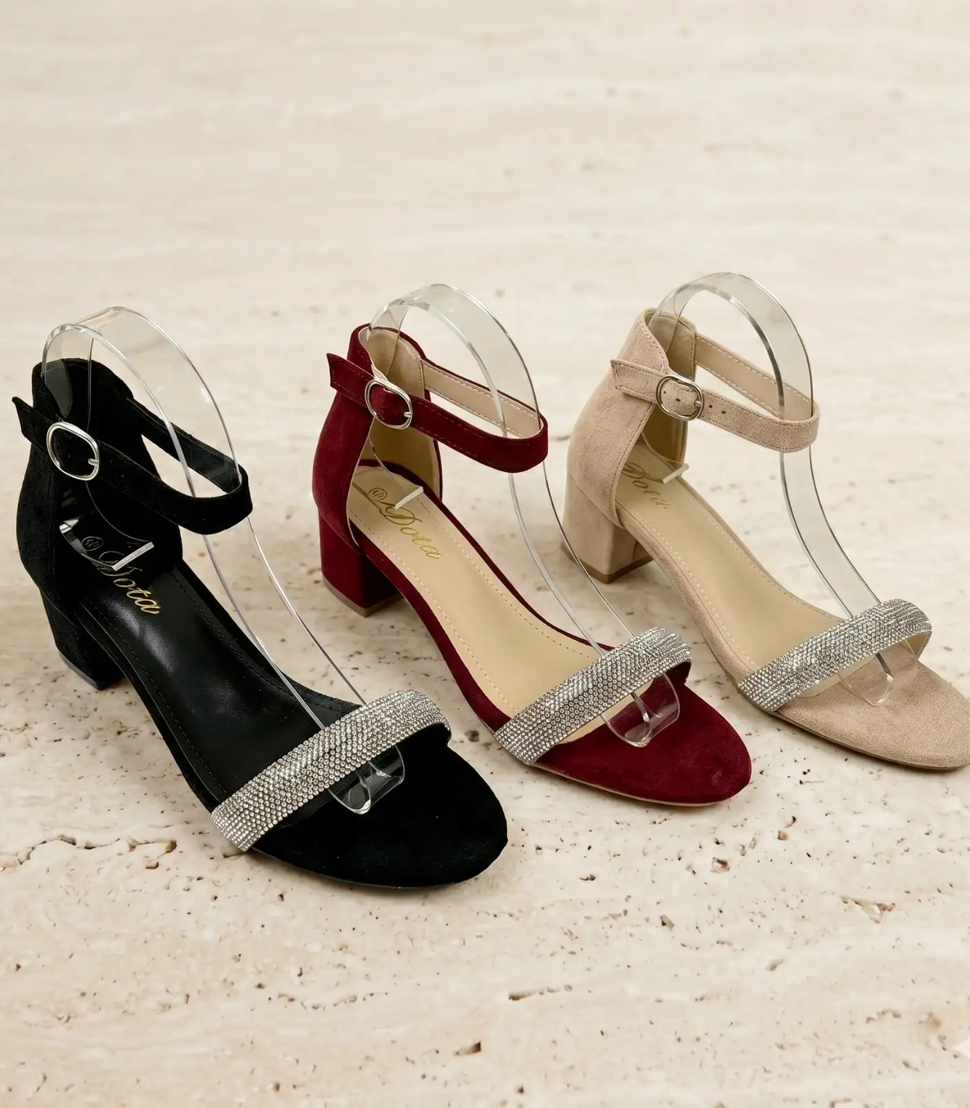 x8 Mini fancy ankle strap block heel - Image 1